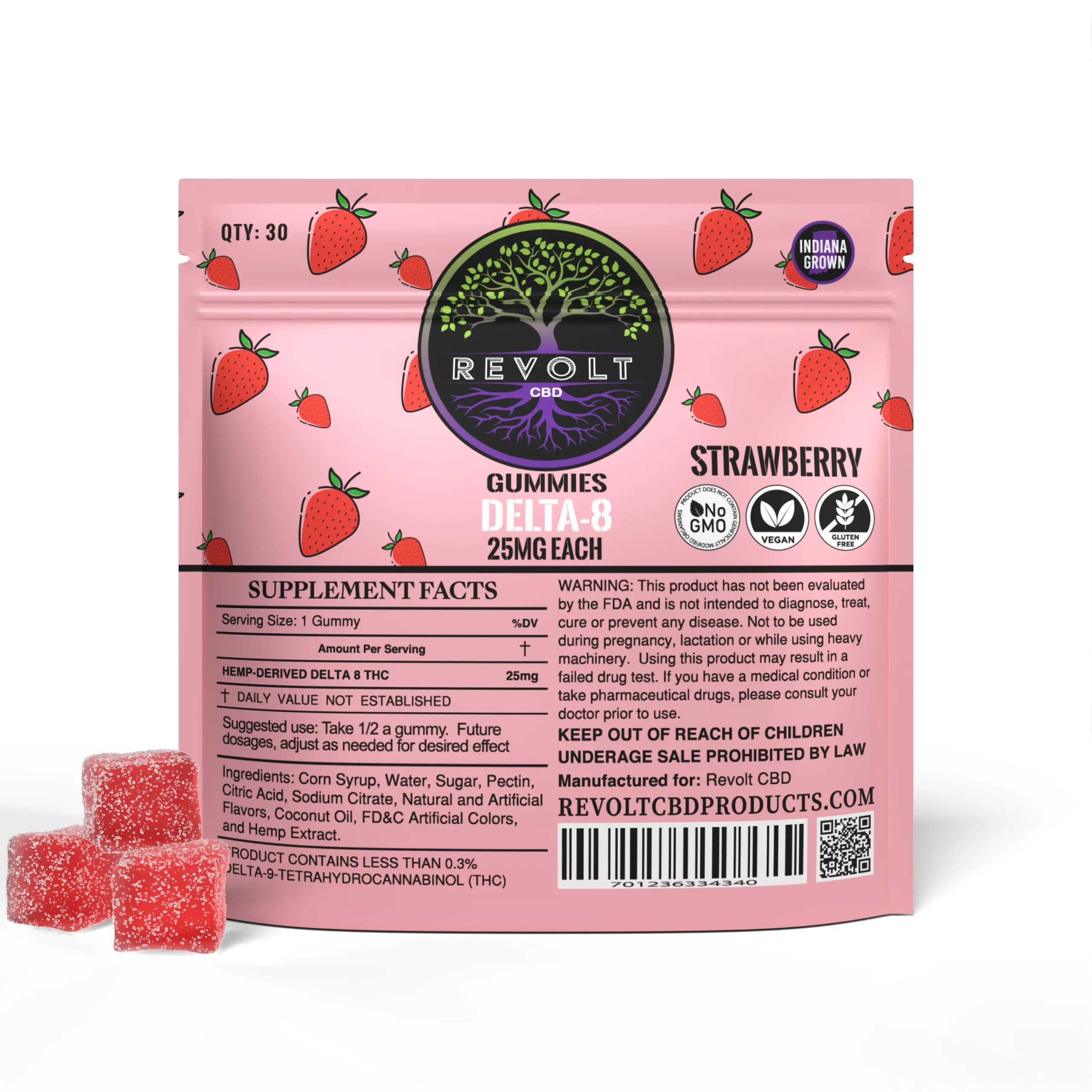 25 MG Delta 8 Strawberry Gummies