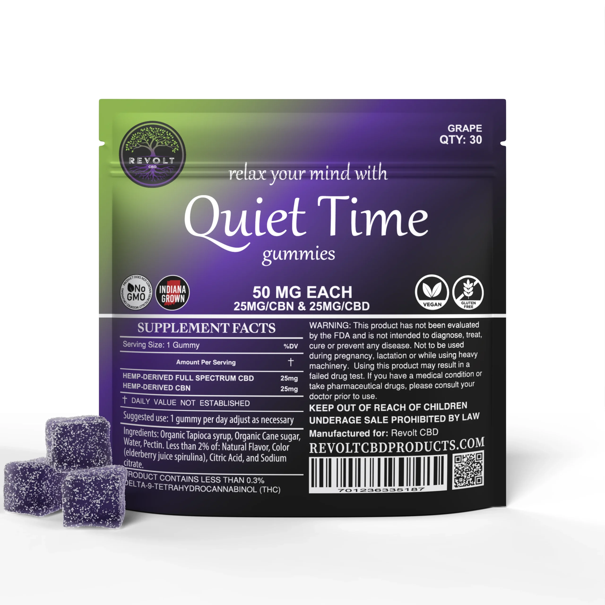 50 MG CBN and CBD Grape Gummies